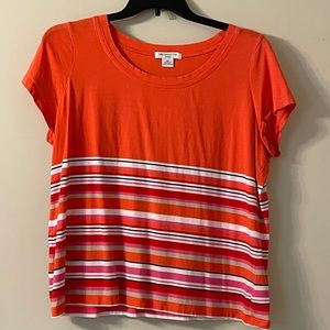 Liz Claiborne coral stripe T-shirt